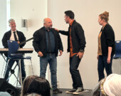 Improtéine a présenté un spectacle devant le personnel de la CSFY le 20 août dernier. &mdash; Photo : Maryne Dumaine